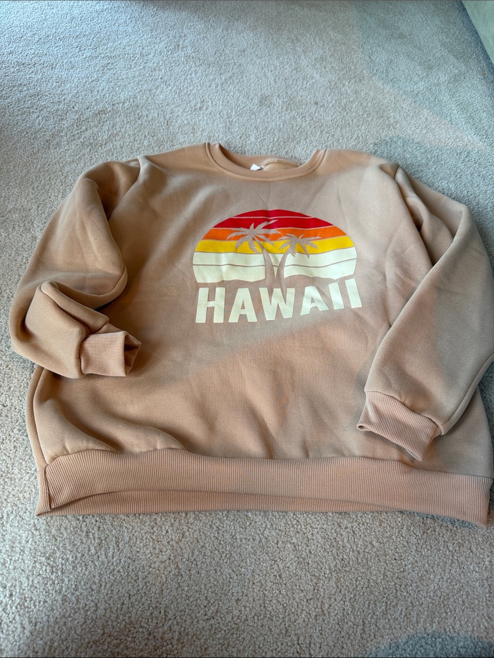 Men's Hawaii Graphic Crewneck Sweatshirt - Tan